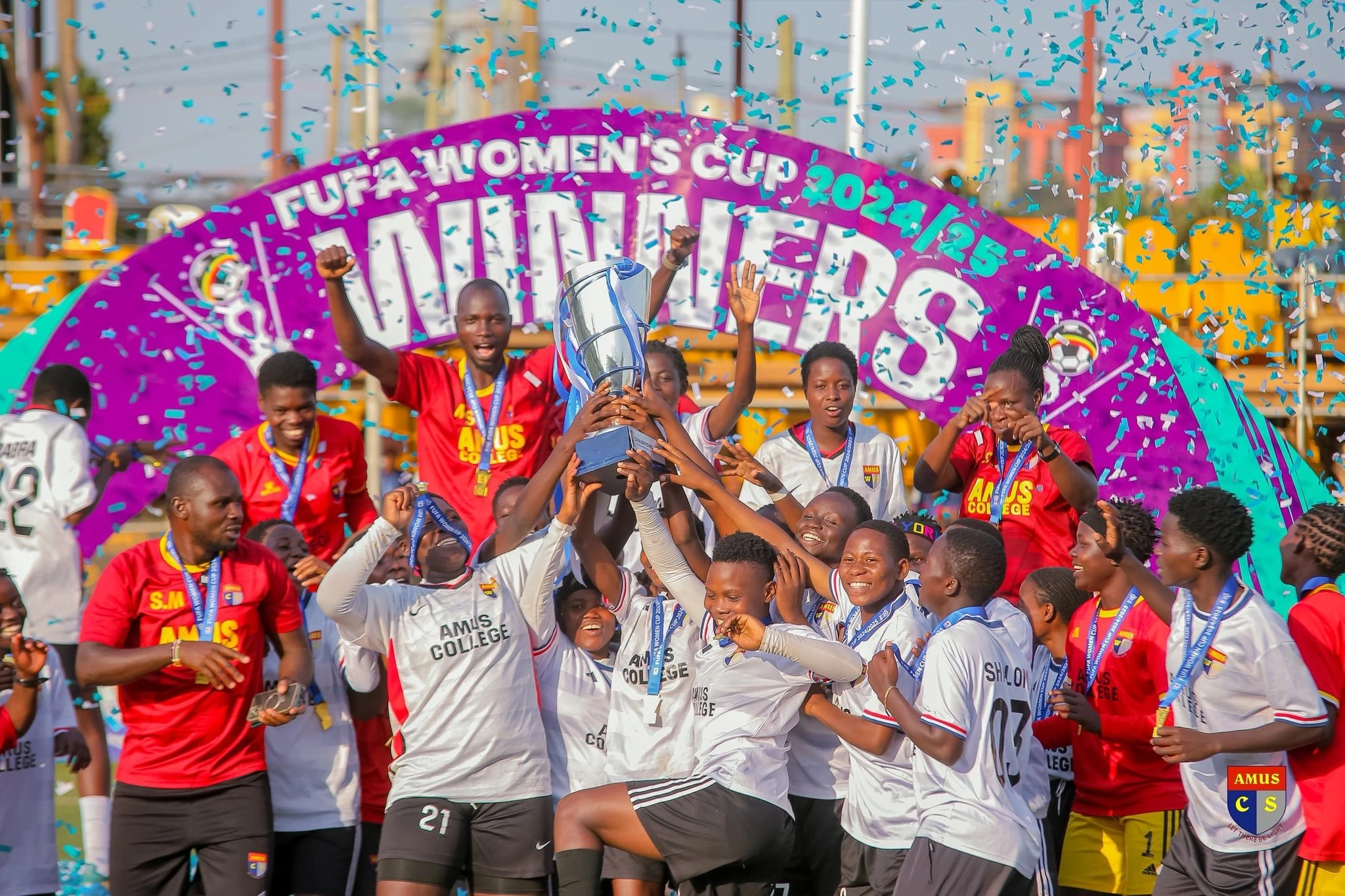 Girls' team celebrating national win